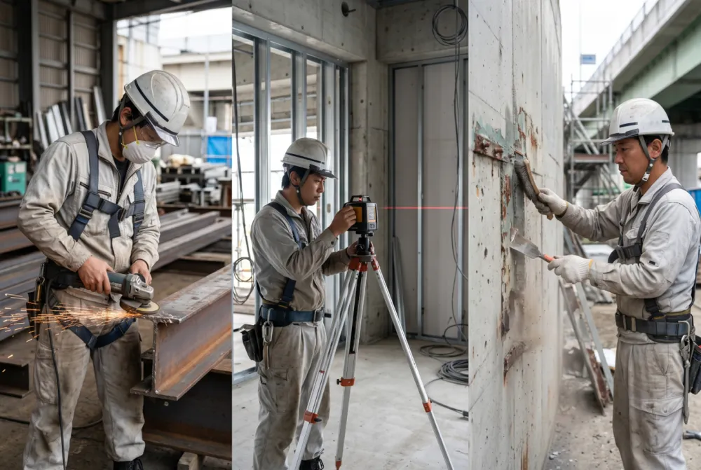 サンダー？レーザー？ケレン？建設業界1年目が混乱する現場用語を解説